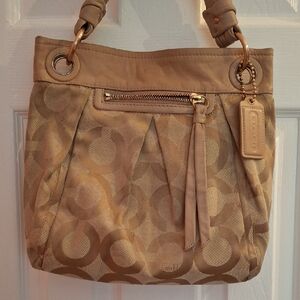 Coach Beige Signature Shoulder Bag